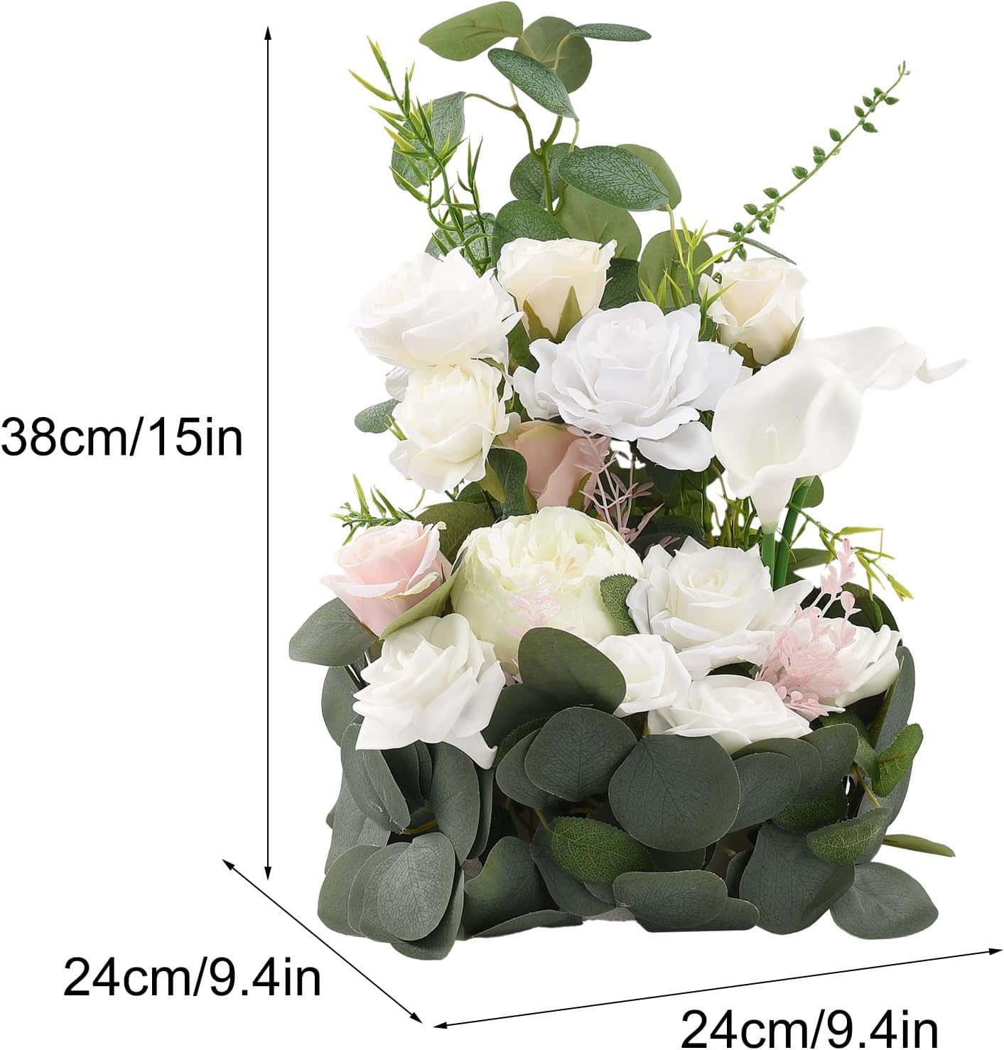 Belupai 2 Pcs Free Standing Artificial Flowers for Wedding Ceremony