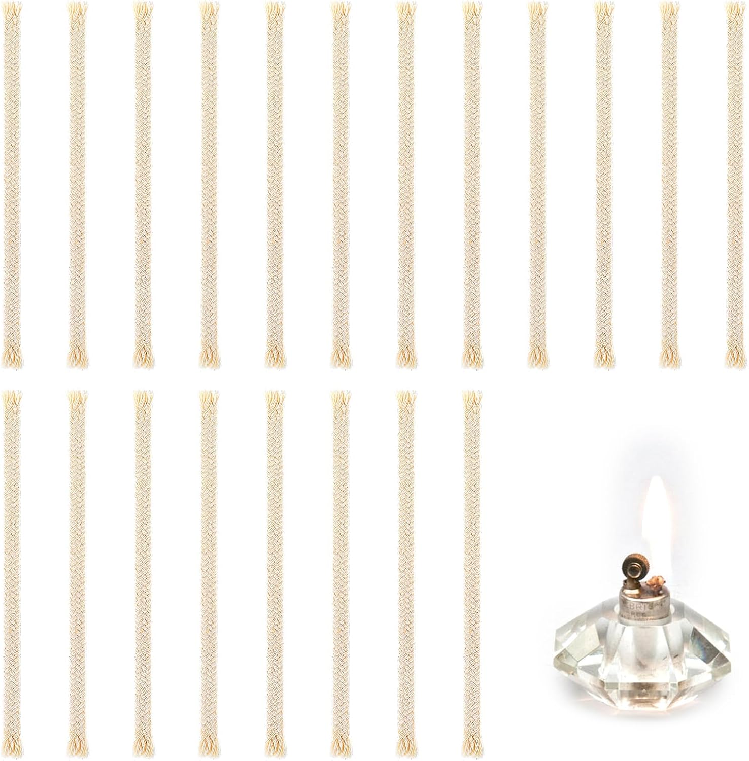 20 PCS Cotton Oil Lamp Wicks Replacement for Candles and Burners