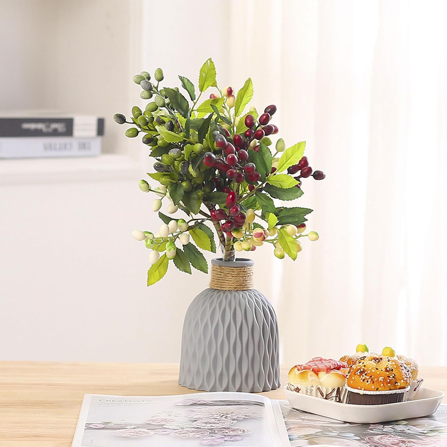 FRELEAN Artificial Fruit Decorations 5PCS White