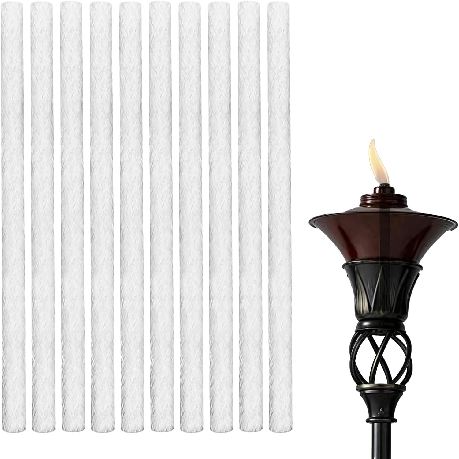 Light Long Life Fiberglass Wicks for Tiki Candles