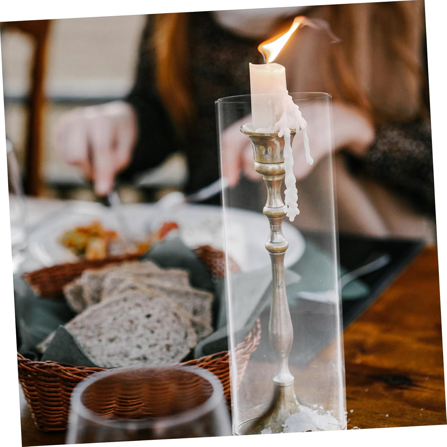 4pcs Hurricane Candle Holder Sleeve Glass Covers Simple Design for Bulk Purchase