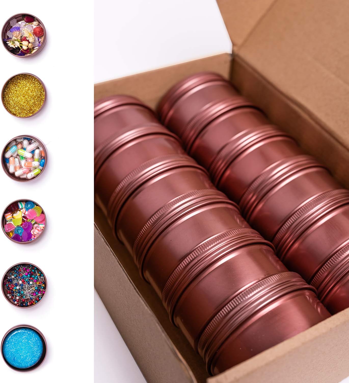 3 Ounce Aluminum Tins with Lids - Pack of 12