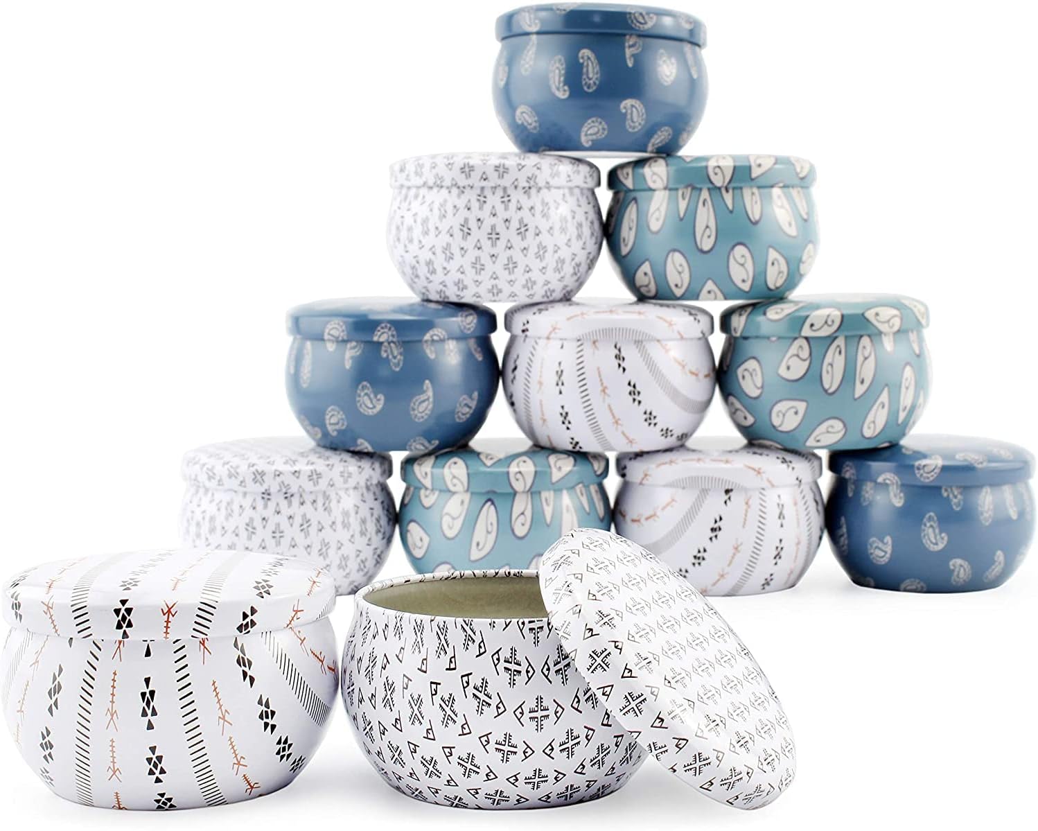 Darware Boho Metal Candle Tins 12 Pack 4 Designs