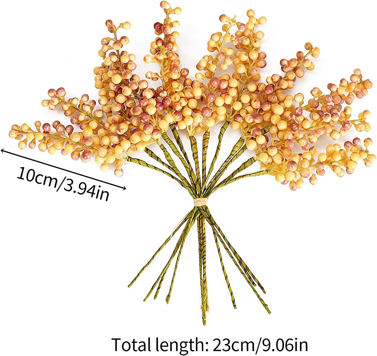 Belupai 12 Pc Orange Fall Berry Stem Decor