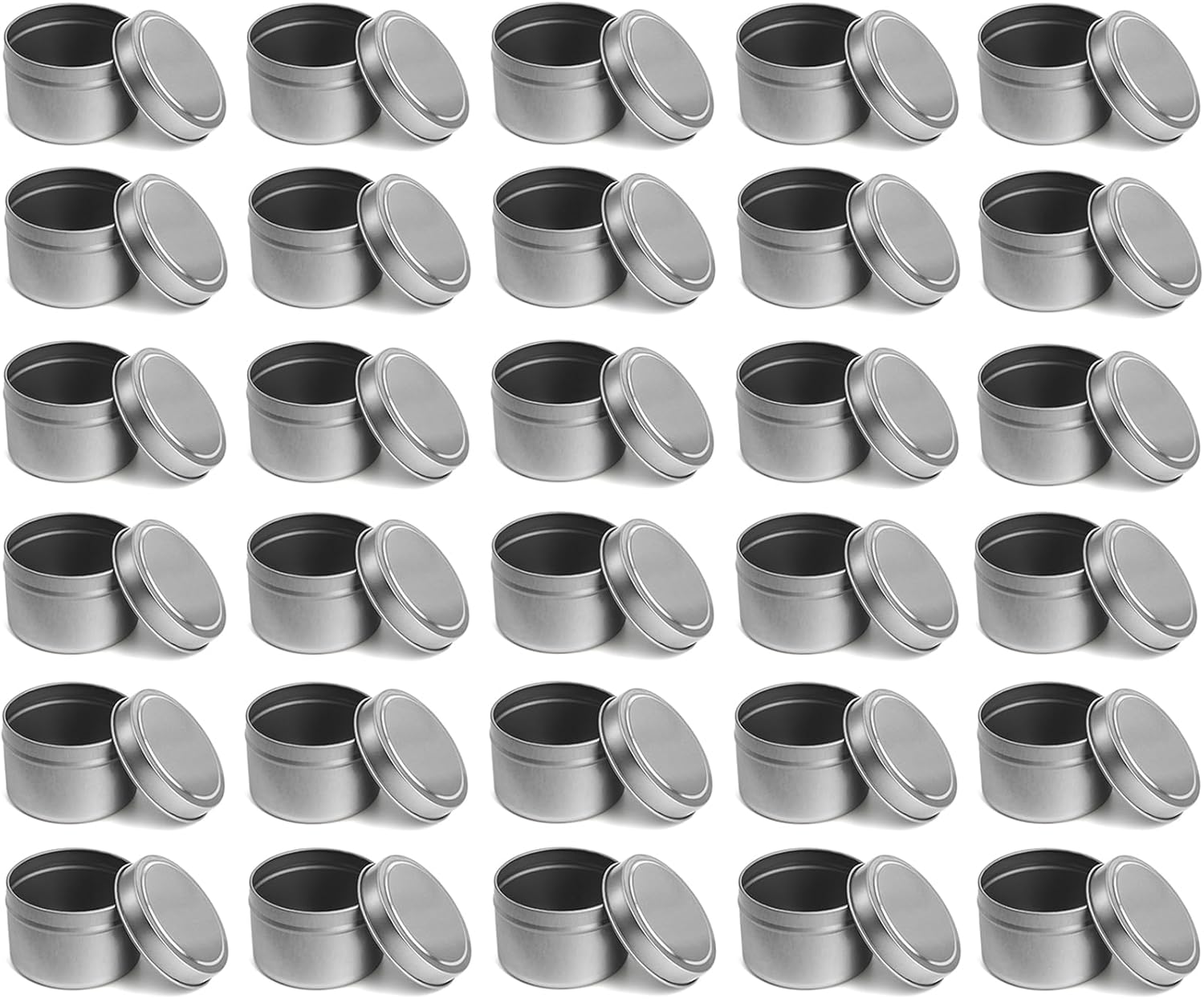 ZEAYEA 30 Pcs Silver Candle Tins 4oz Round with Lids