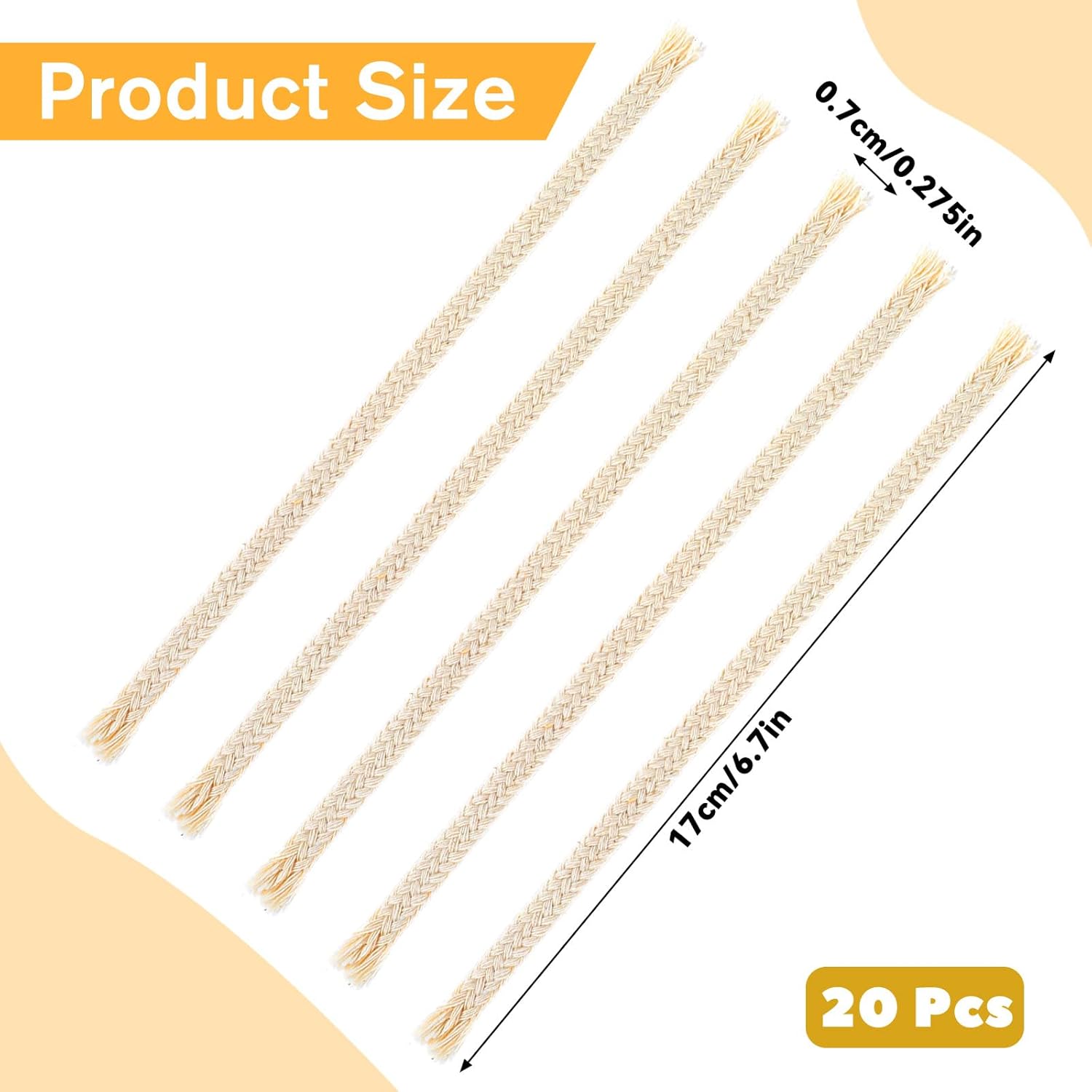 20 PCS Cotton Oil Lamp Wicks Replacement for Candles and Burners