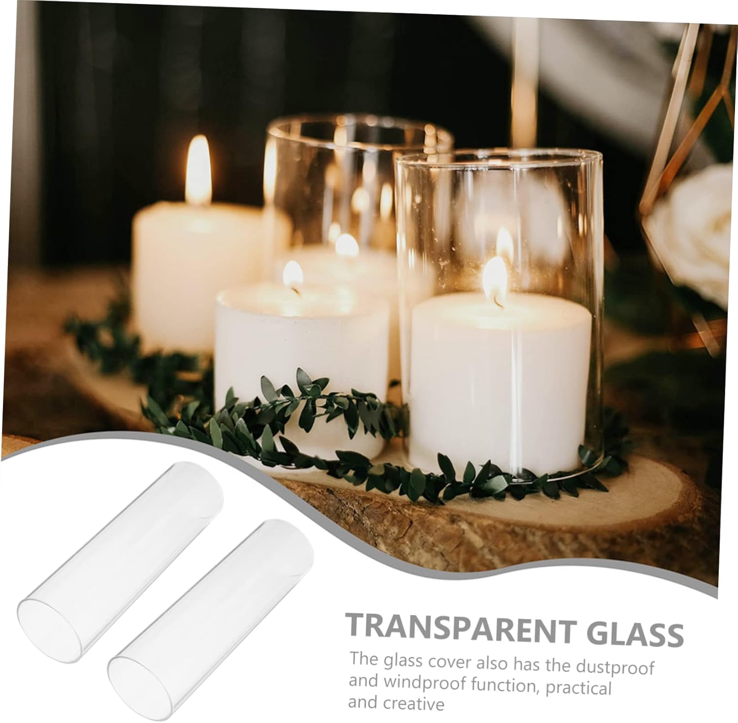 4pcs Taper Candles Glass Lampshade Cover for Modern Decor
