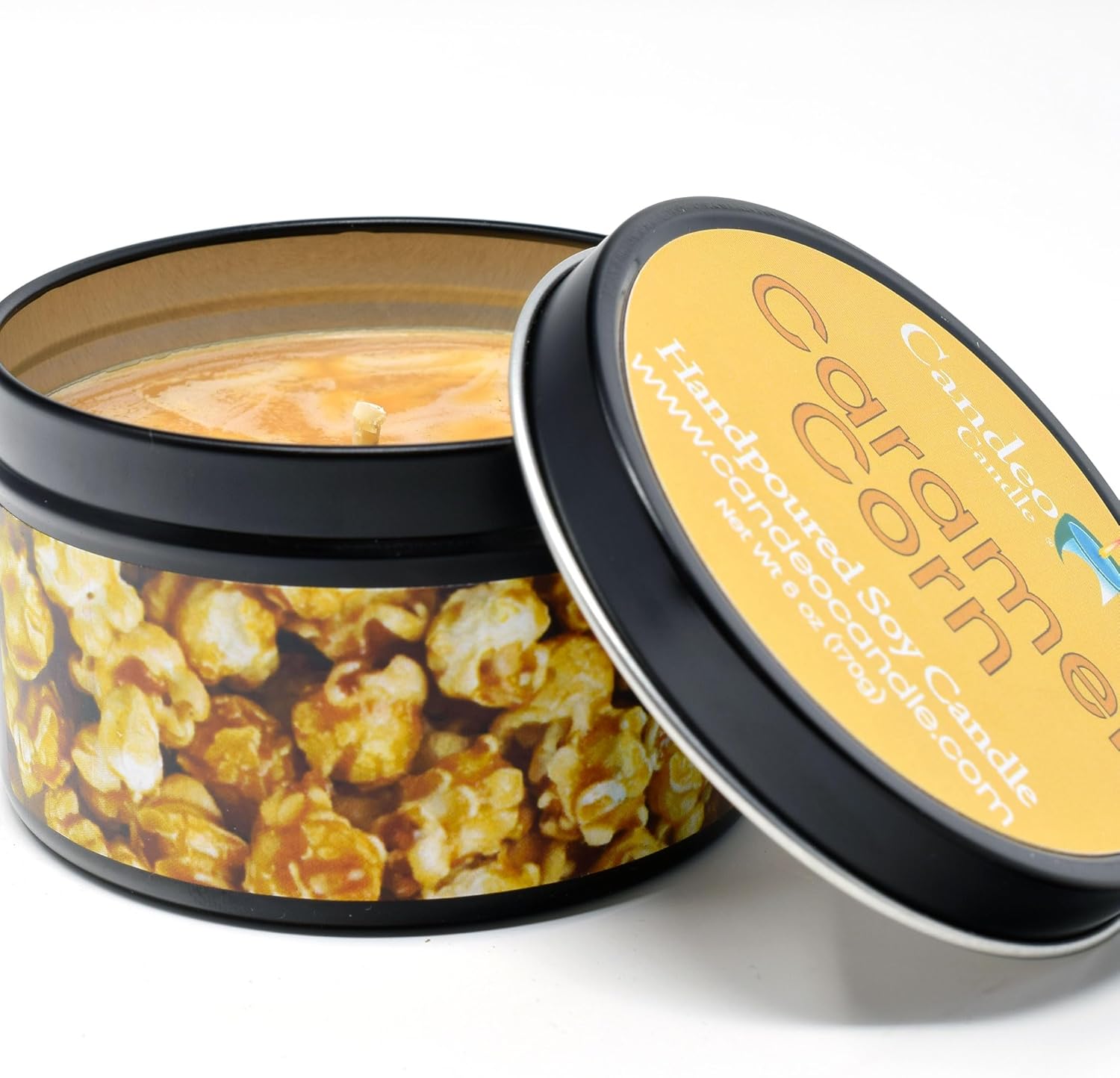 Caramel Corn Soy Wax Travel Tin Candles