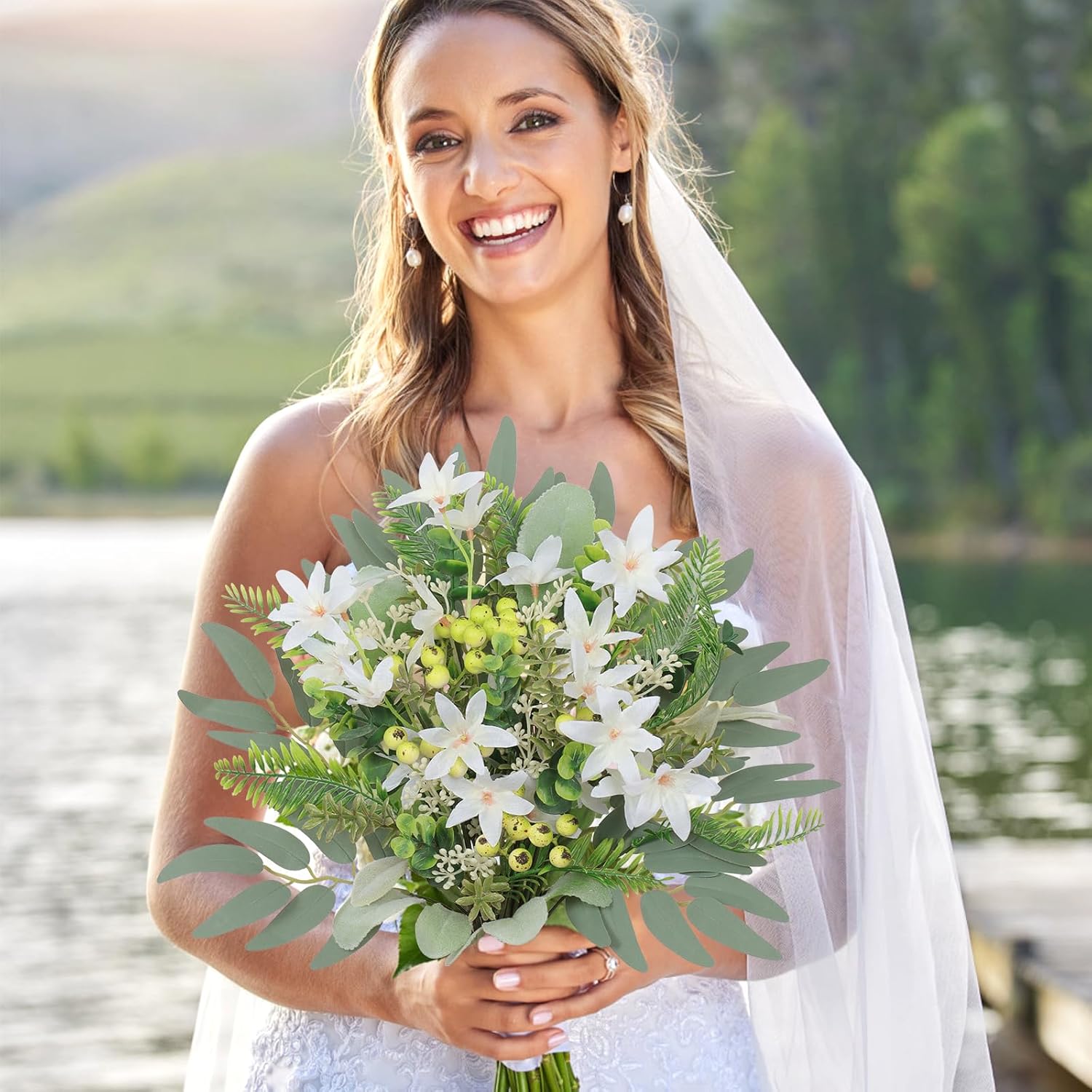 Alynsehom Artificial Flower Stems Set 70 Pcs Wedding Decor