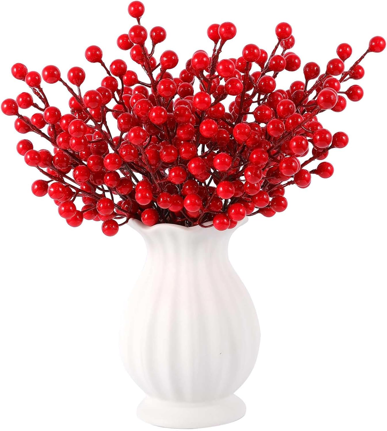 40 Pcs Red Artificial Berry Stems for Christmas Decor