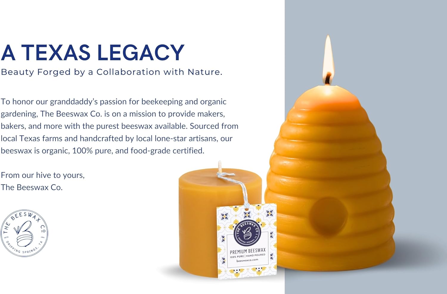 The Beeswax Co Santorini Travel Candle Tin - 6oz Natural Honey Scented