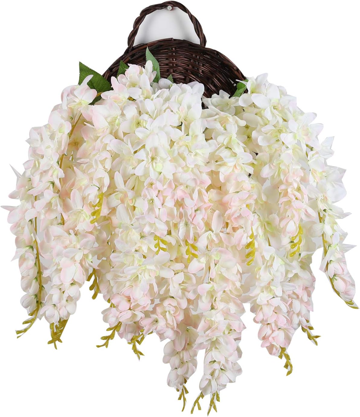 Duovlo Silk Wisteria Flower Artificial Hanging Vine Decor Set