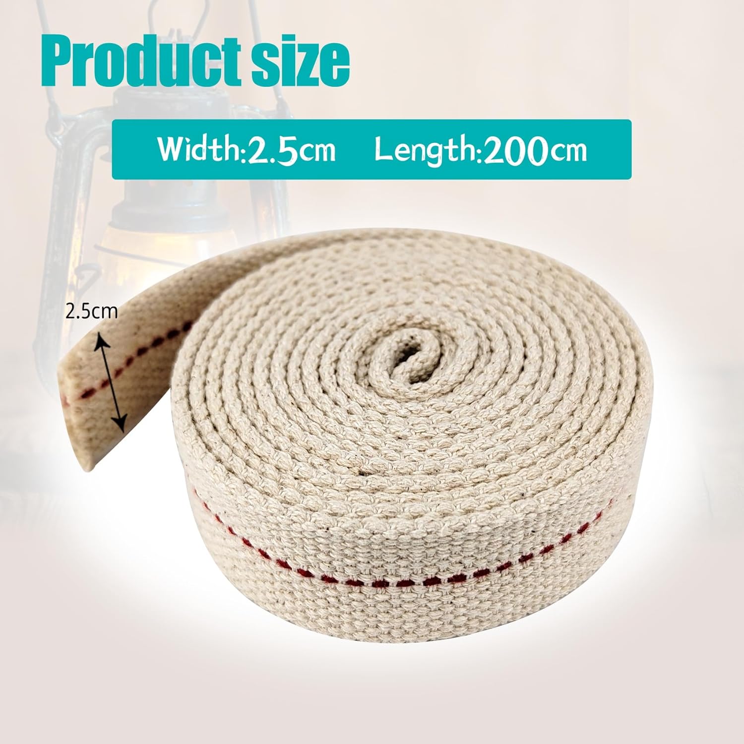 1 Roll Oil Lamp Wick - 65 Feet Length 1 Inch Width Replacement