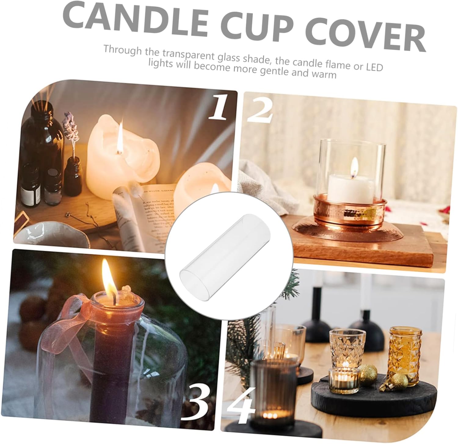 LIFKICH Lamp Shade Glass Candle Cup Sleeve