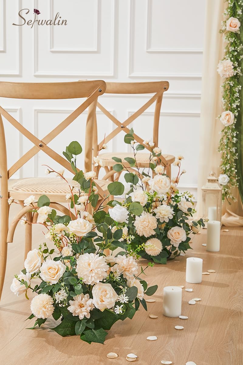 Serwalin Artificial Flowers Wedding Aisle Decor 2pcs