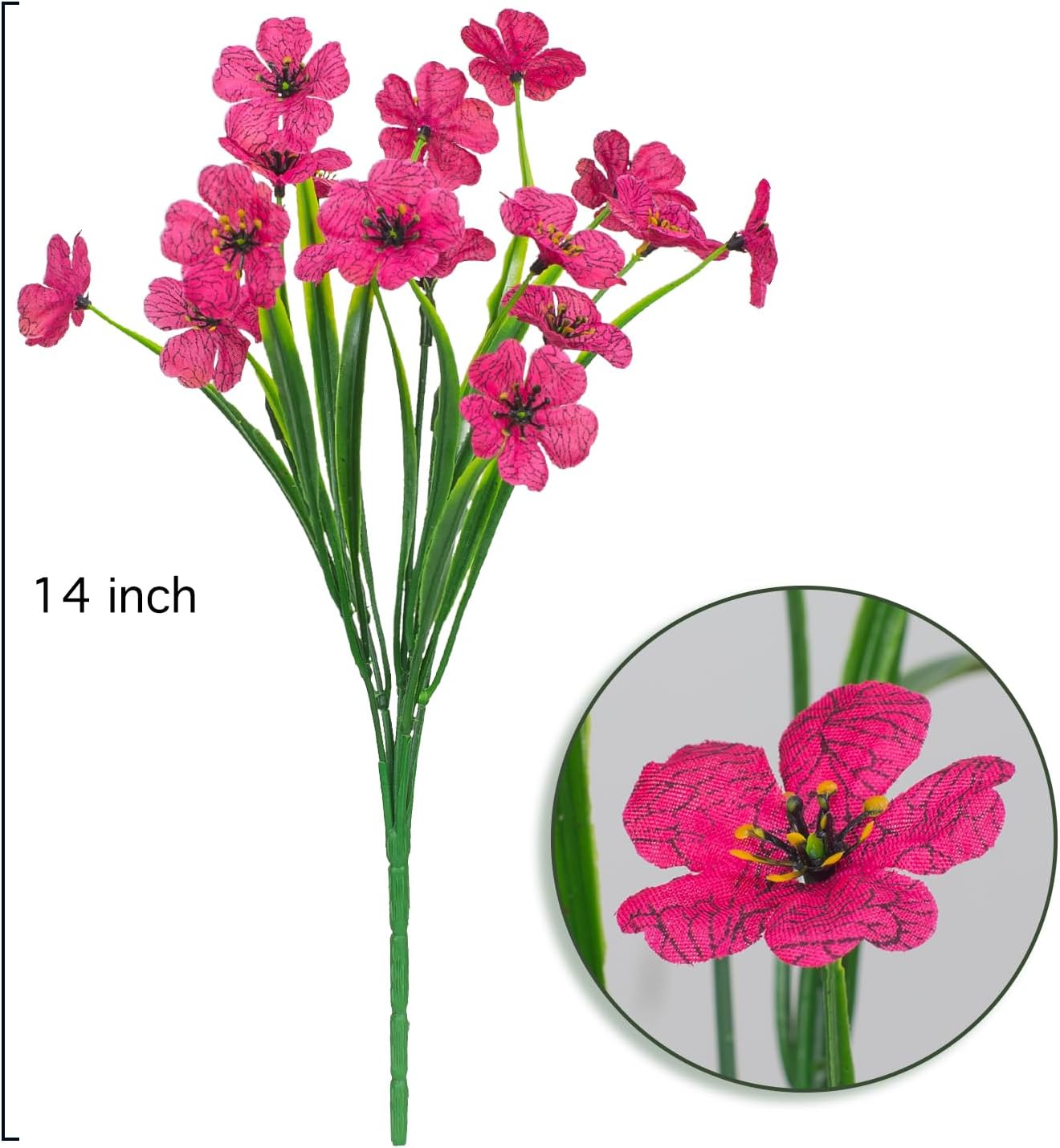 Outdoor Artificial Flowers 21 UV Resistant Bundle Fake Plants