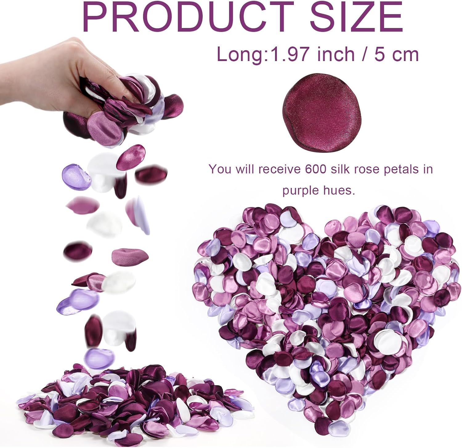 Tigeen 600 Pcs Artificial Rose Petals for Wedding Decor