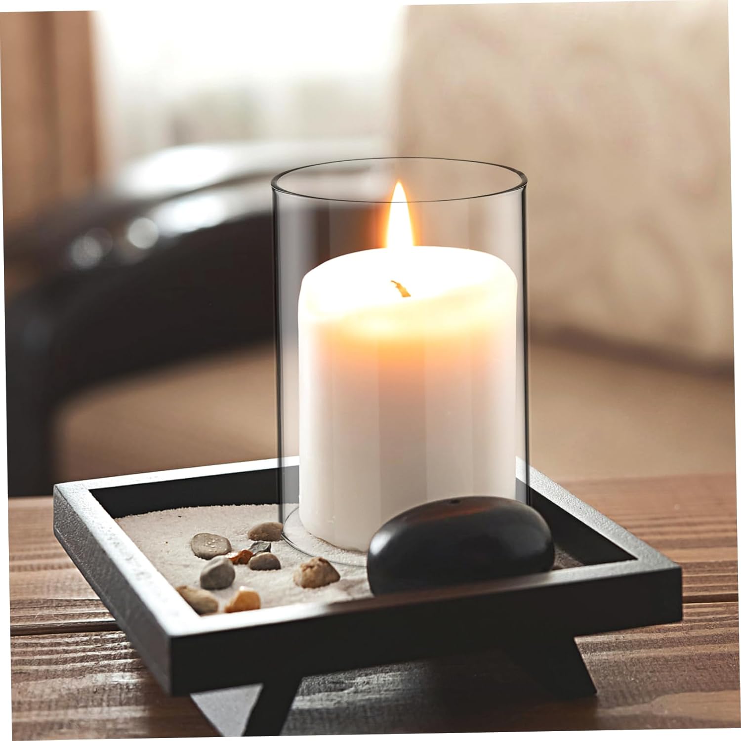 2pcs Glass Candle Covers for Taper Candles with Open Ends Nautical Holder