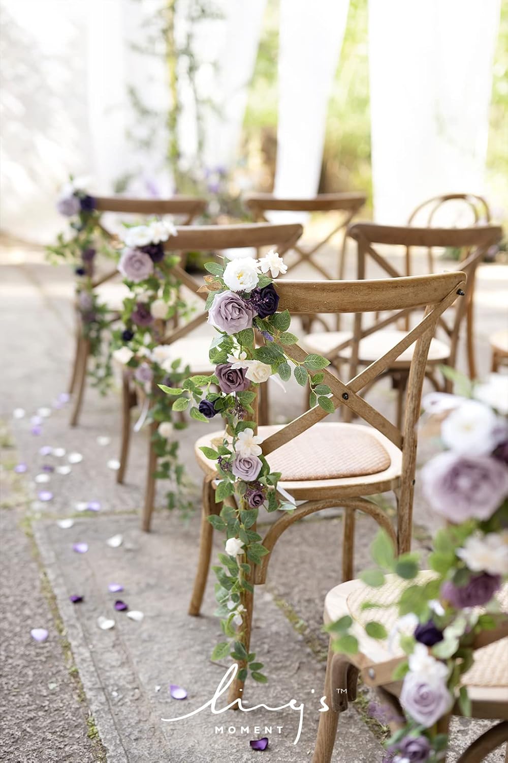Lings Moment 10pcs Artificial Wedding Chair Flowers