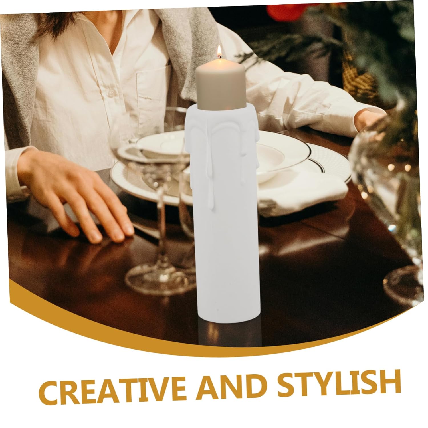 12pcs Chandelier Candle Sleeves Drip Covers for Birthday Dinner
