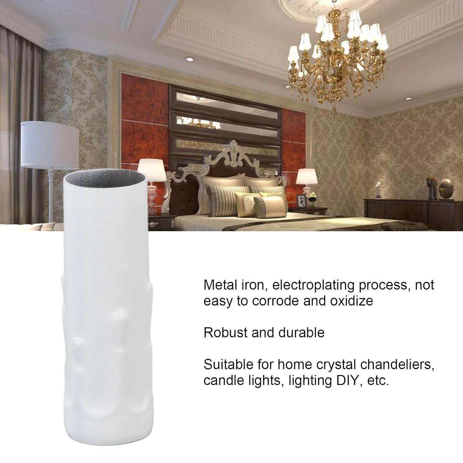 10PCS Metal Chandelier Candle Sleeves E14 White