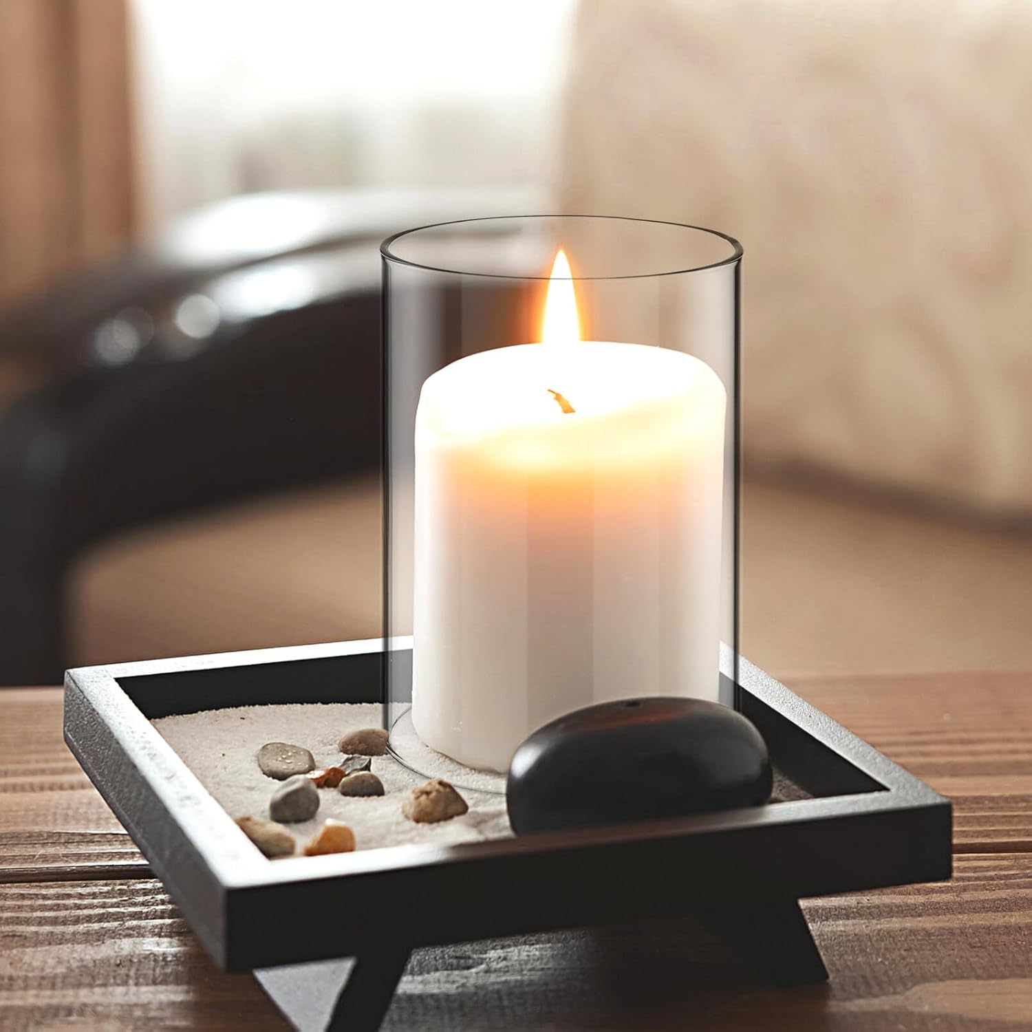 Clear Glass Candle Holder Sleeves 2Pcs Open End