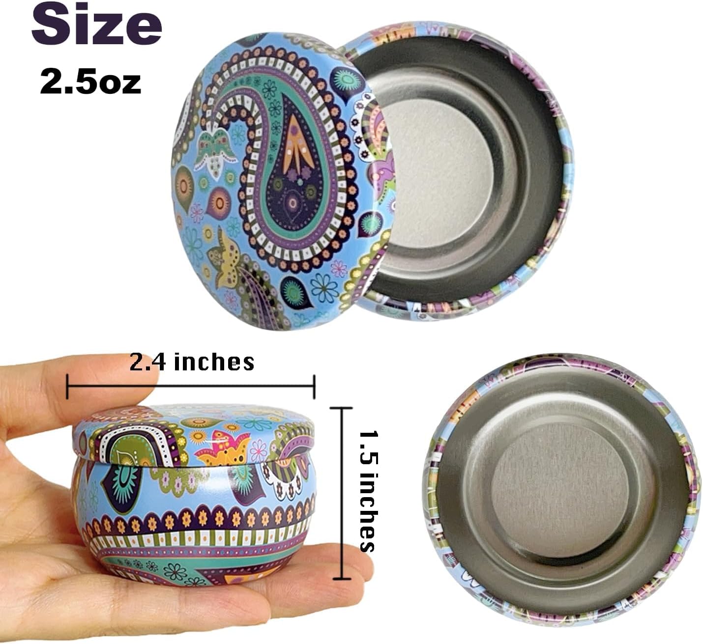 Phinicco 24 Pcs 25oz Candle Tins with Lids