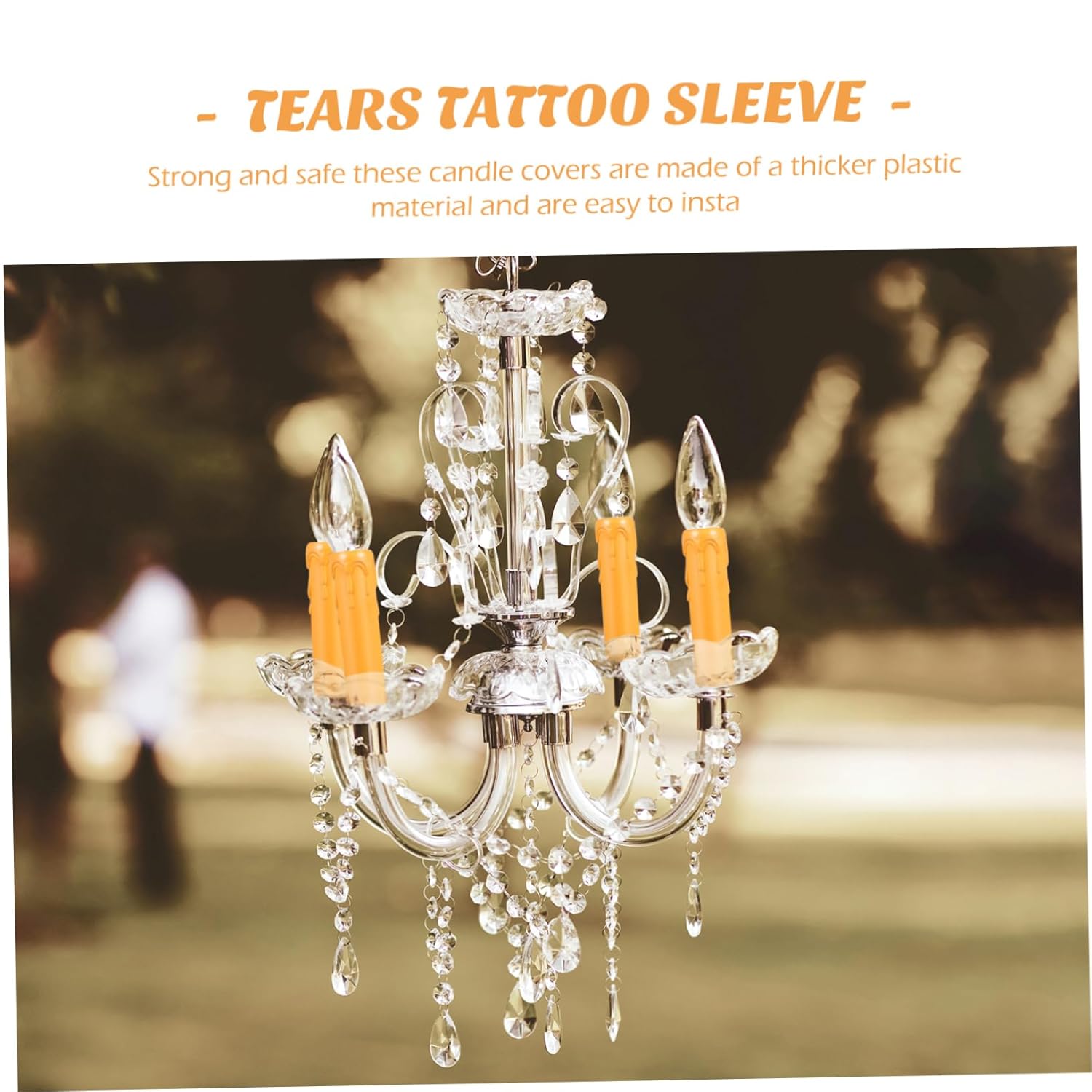 NUOBESTY 20 Pcs Lightweight Plastic Candle Sleeves for Chandeliers and Events