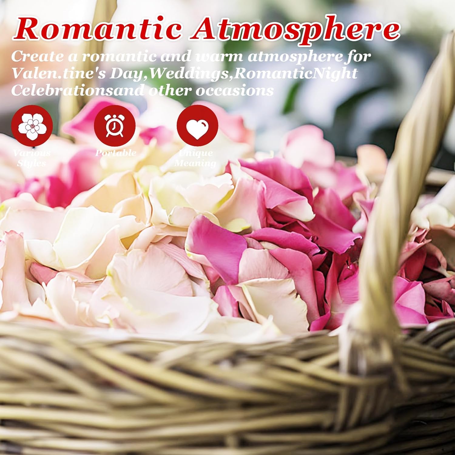 240 PCS Real Pink White Rose Petals Confetti for Wedding