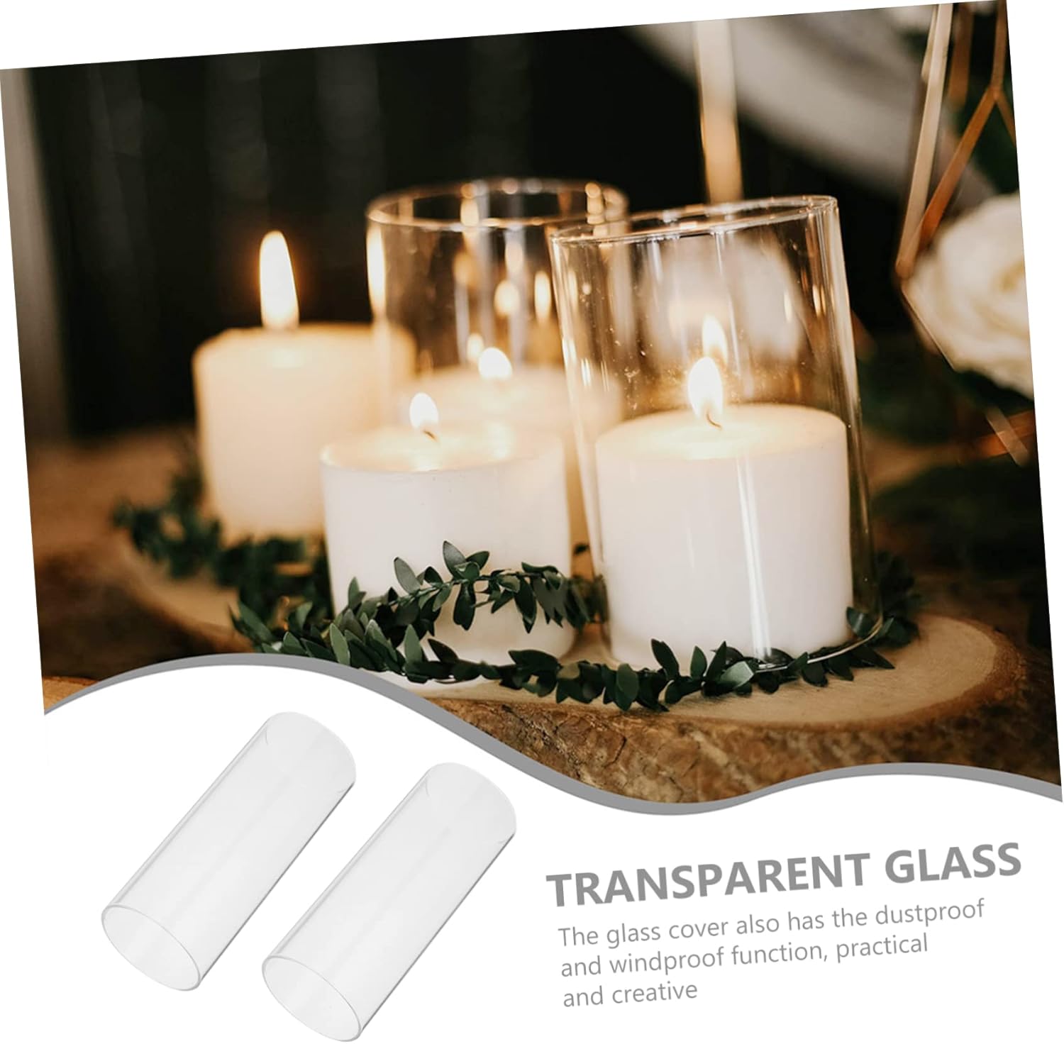 Zerodeko 4pcs Clear Acrylic Candle Shade