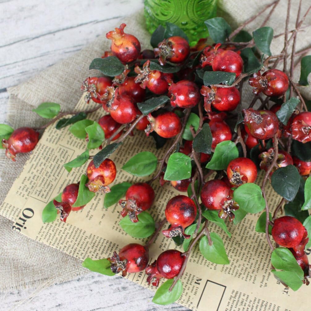 COHEALI Artificial Pomegranate Flower 5Pcs Decor