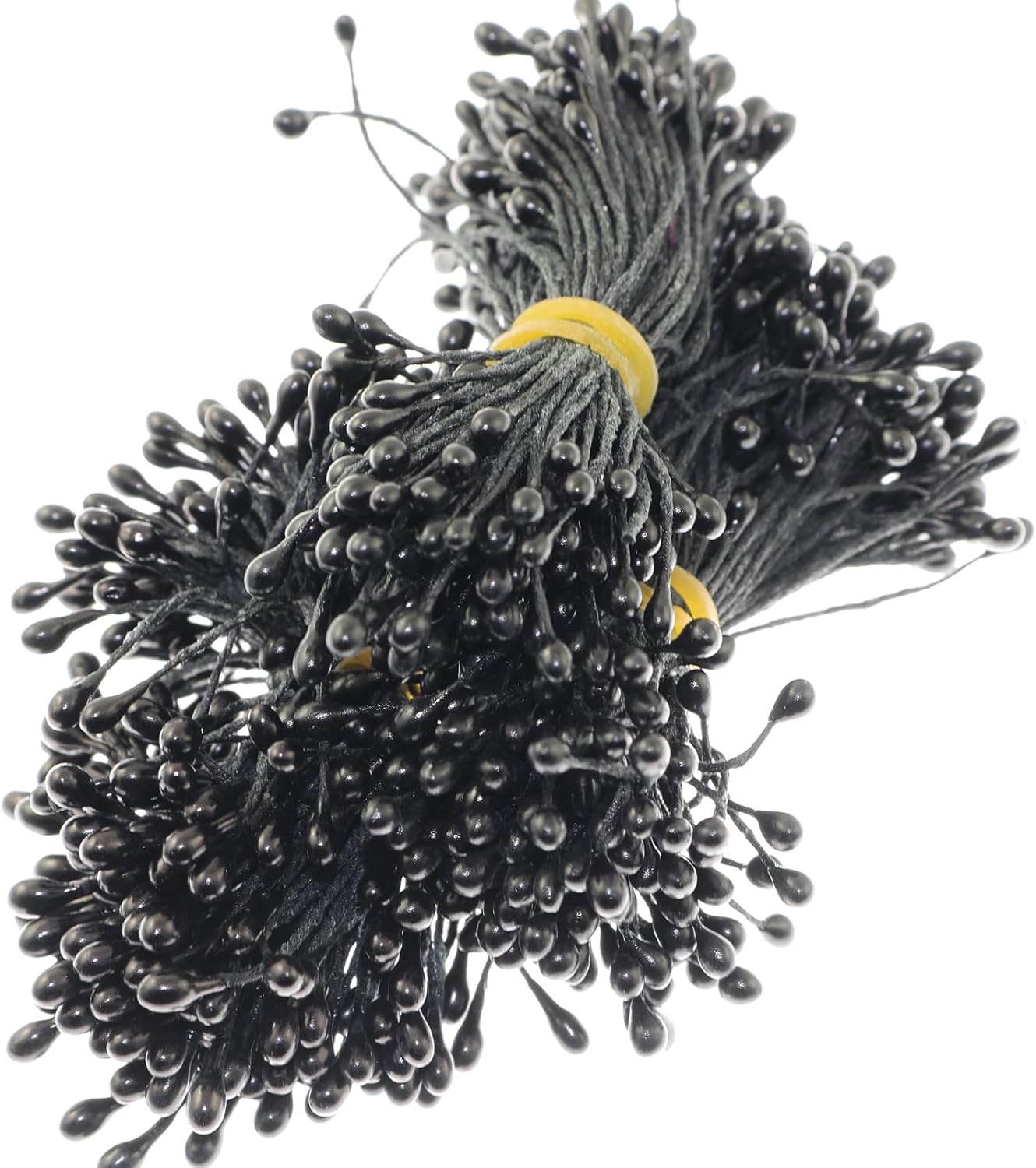 4 Bouquets 55mm Pearlescent Black Artificial Flower Stamen