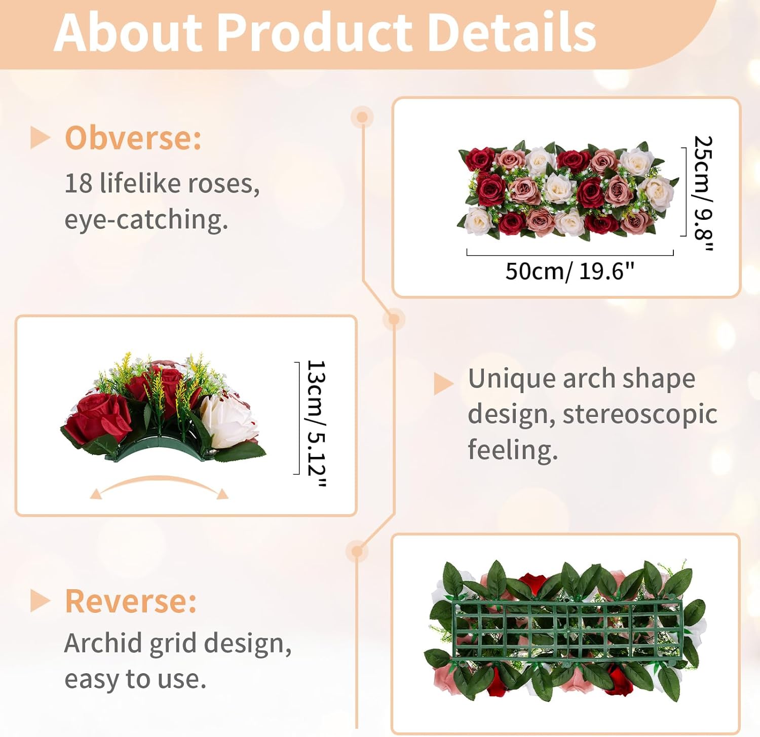 NUPTIO 10 Pcs Artificial Floral Centerpieces for Wedding Tables