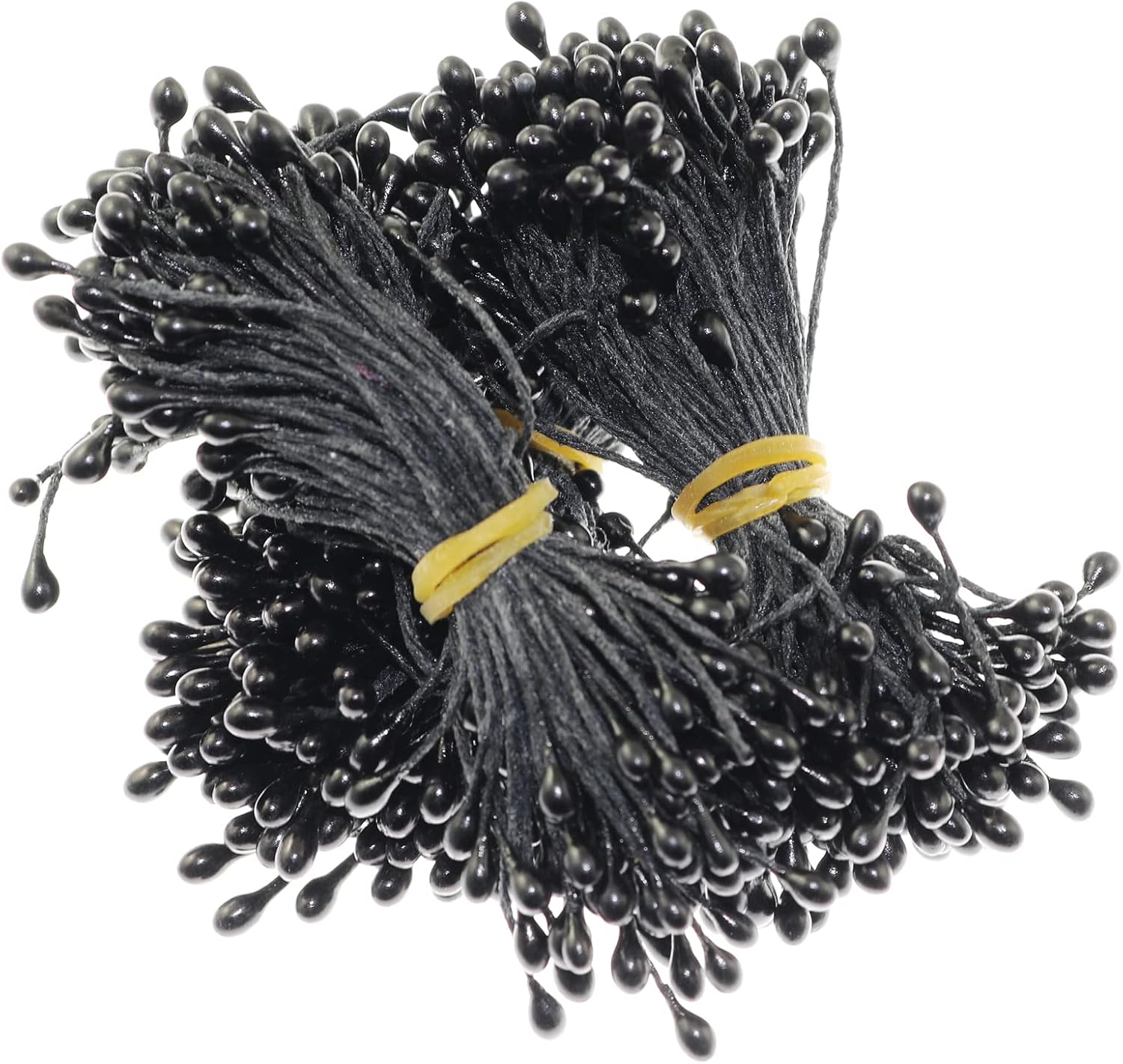 4 Bouquets 55mm Pearlescent Black Artificial Flower Stamen