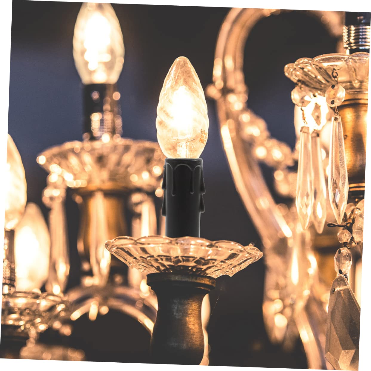 Operitacx 24pcs Tall Candle Covers for Chandeliers and Light Fixtures