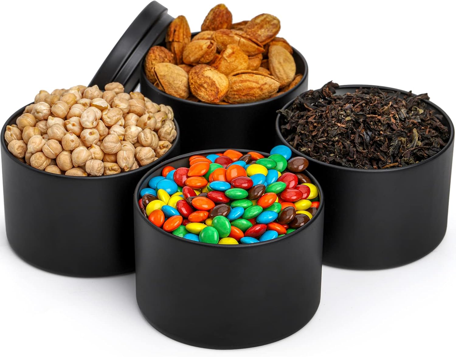 Coloch 24 Pack 8 Oz Black Matte Metal Candle Tins with Lid