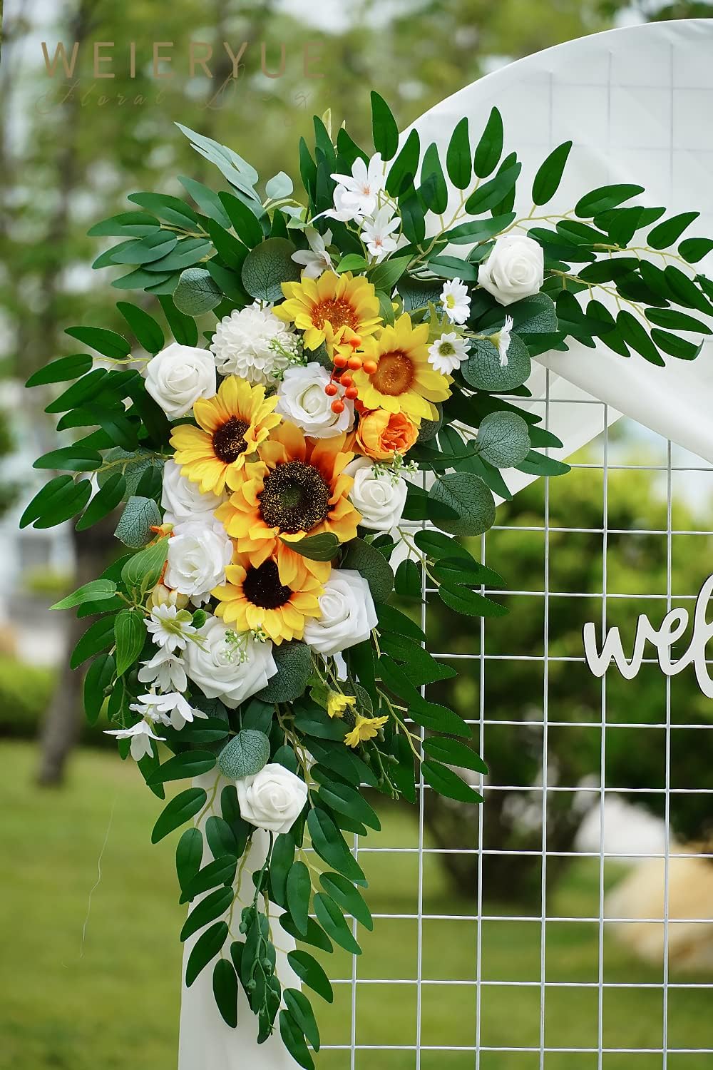 WEIERYUE Artificial Wedding Arch Flowers Kit
