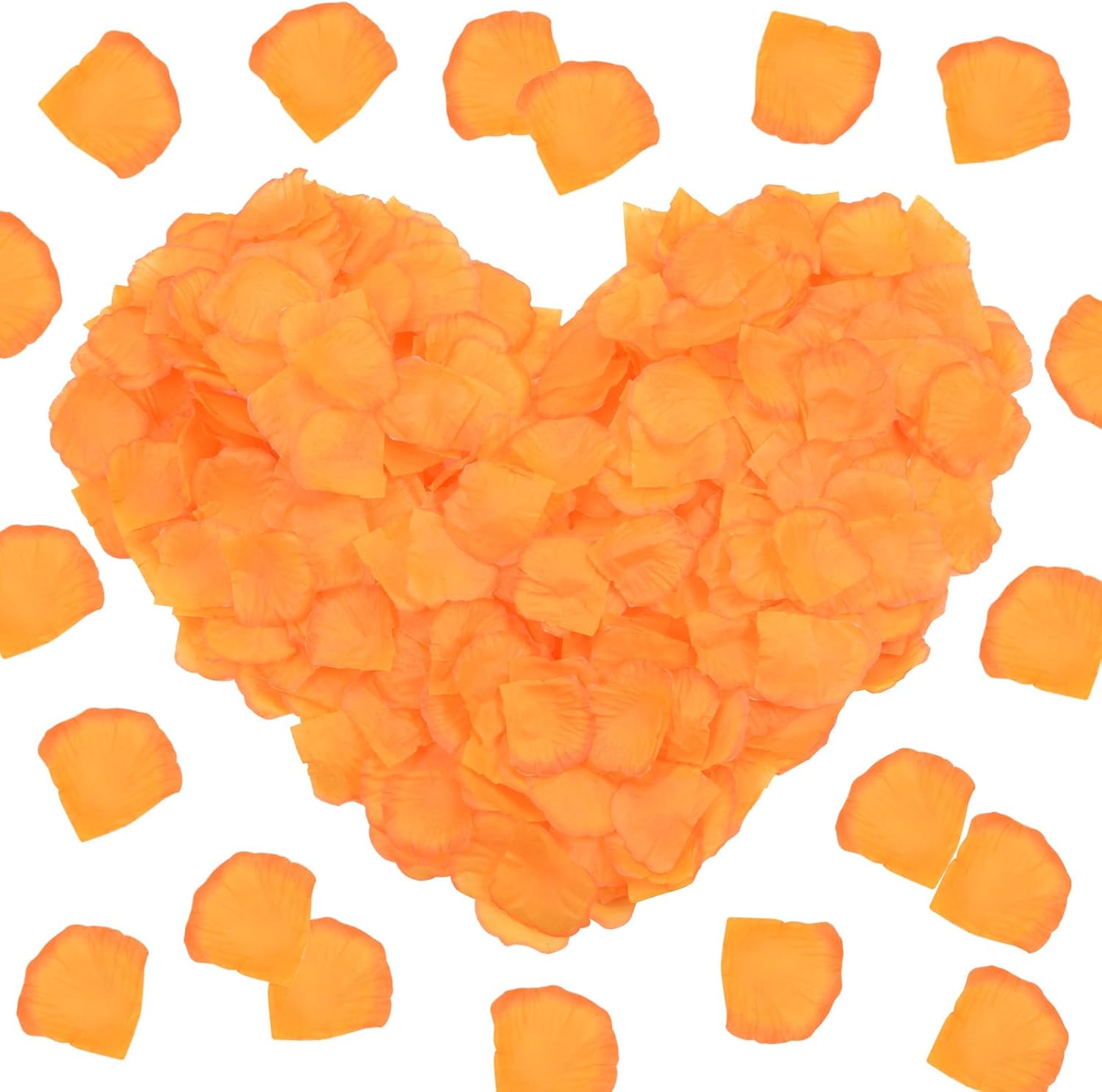 3000-Pack Silk Rose Petals for Wedding Decor Orange