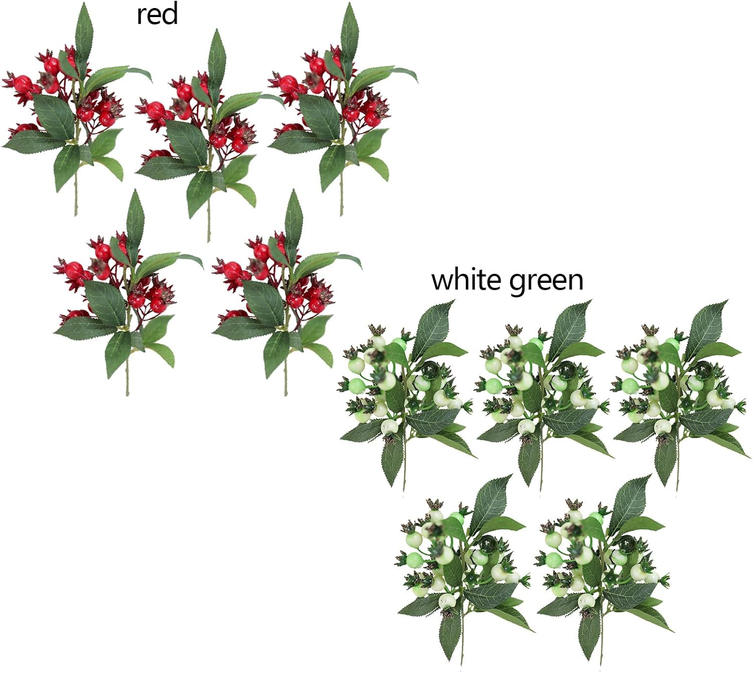 5Pcs Artificial Berries Stems Christmas Picks