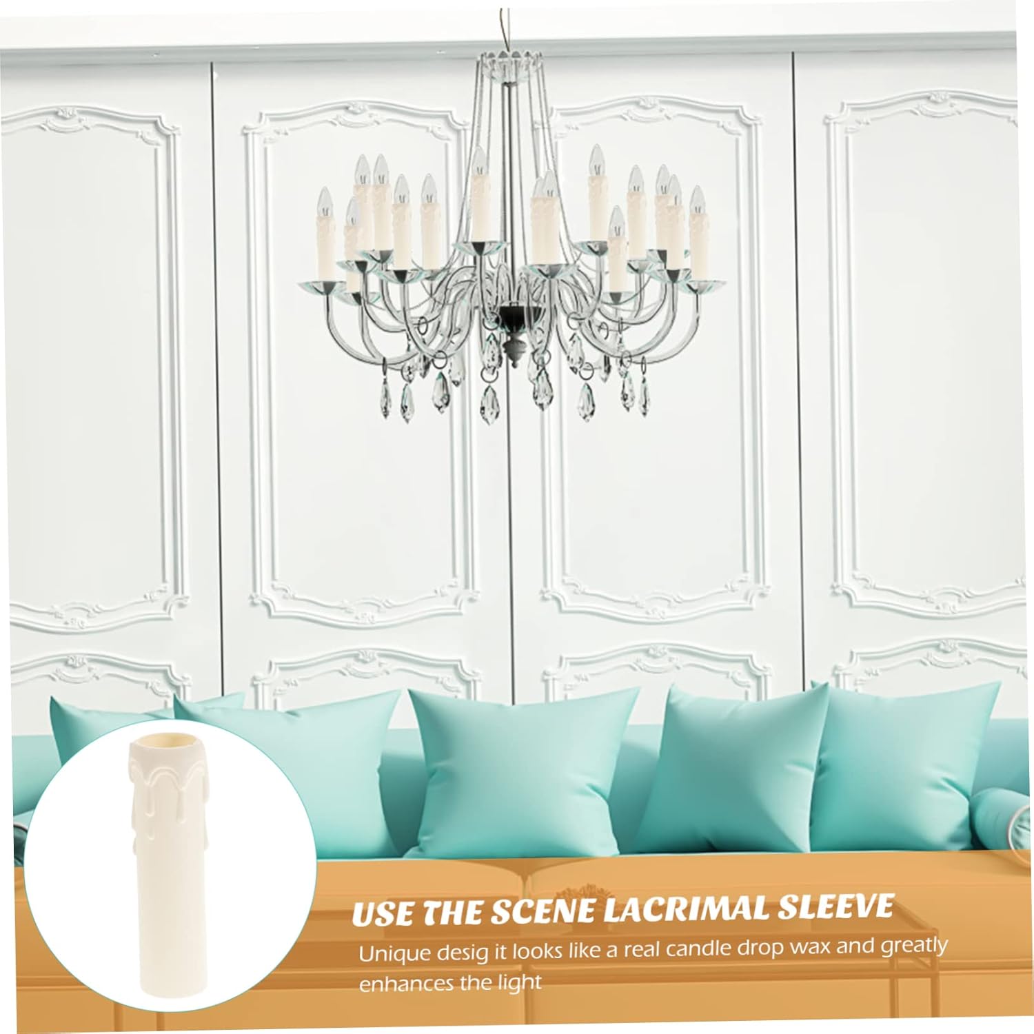 NUOBESTY 20pcs Plastic Chandelier Candle Covers Decorative Sleeves