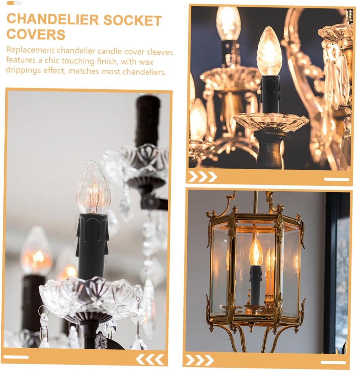 Happyyami 20pcs Chandelier Socket Covers for Candle Drip Protection