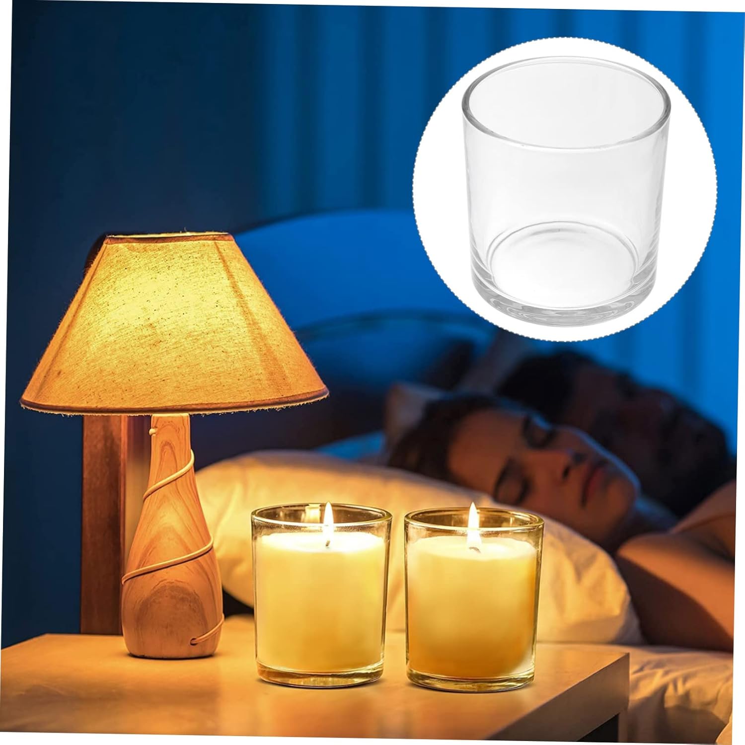Clear Glass Candle Cover Windproof Dome for Votive Candles