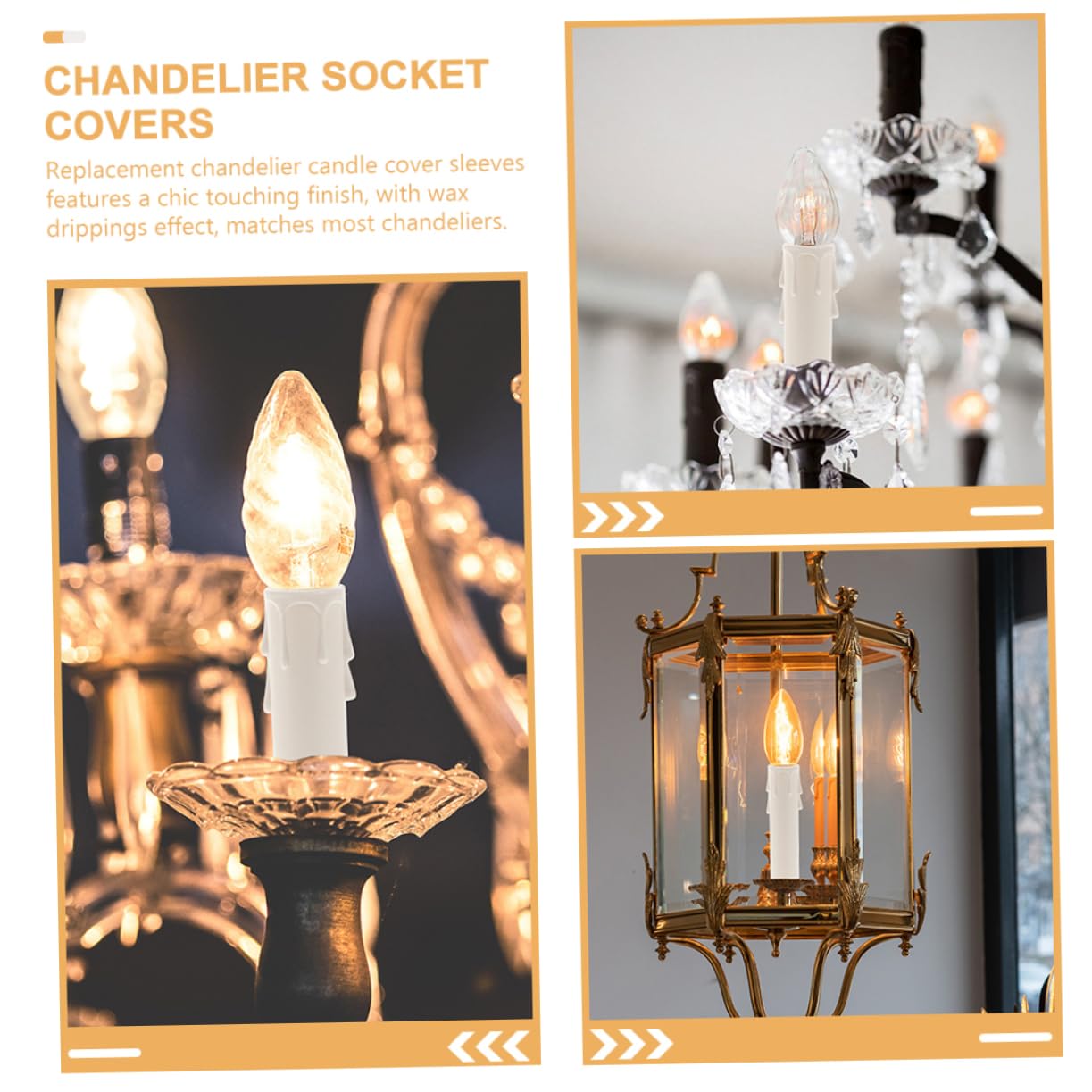 STOBAZA 20pcs Chandelier Light Covers Plastic Candle Sleeves Socket Cover