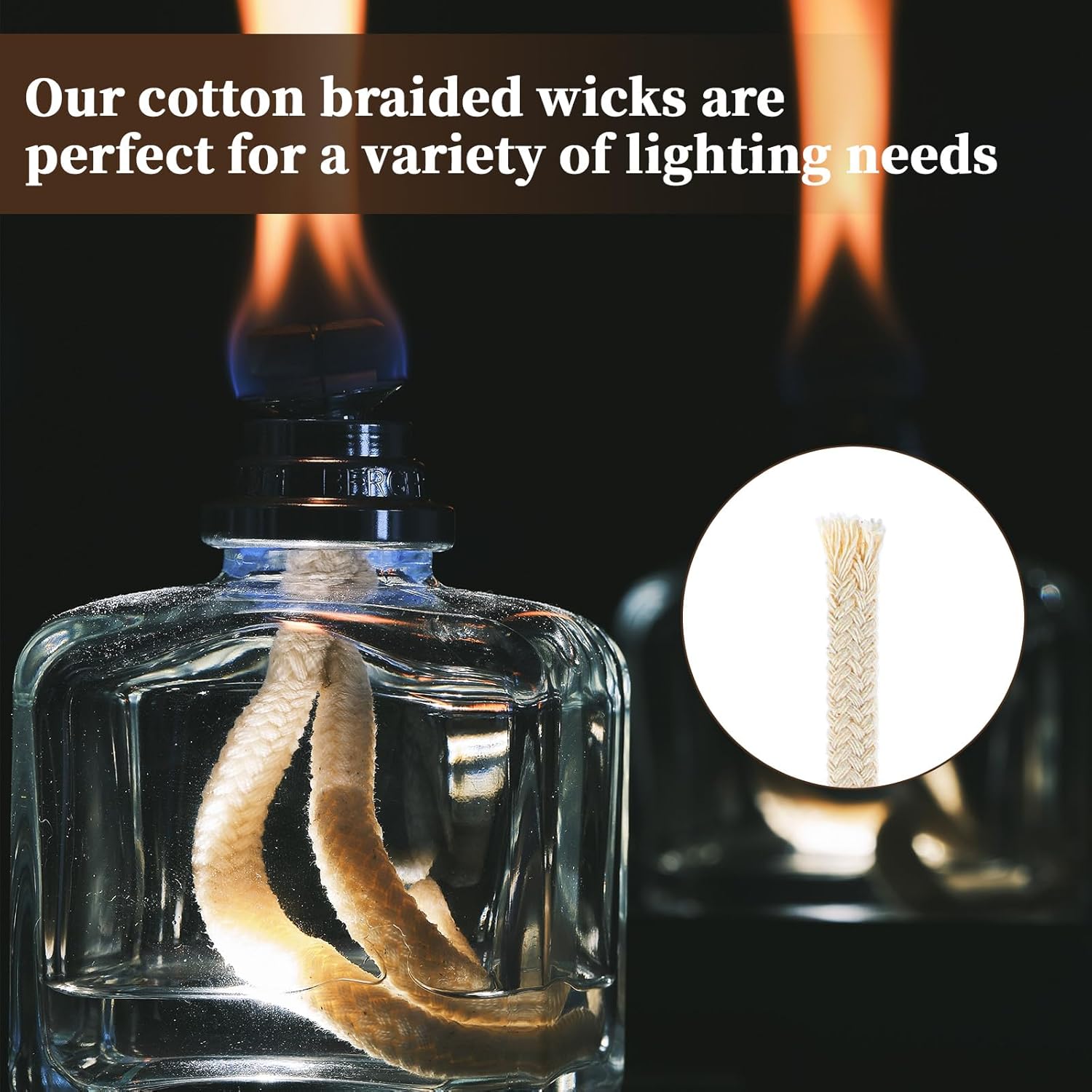 20 Pcs 14 Round Oil Lamp Wicks Cotton Replacement