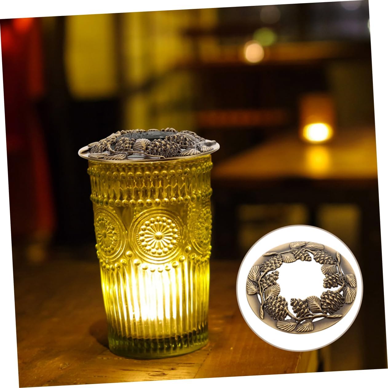 Tofficu 2pcs Metal Candle Toppers with Hollow Design