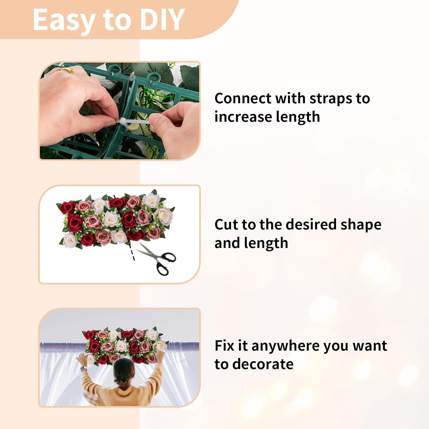 NUPTIO 10 Pcs Artificial Floral Centerpieces for Wedding Tables