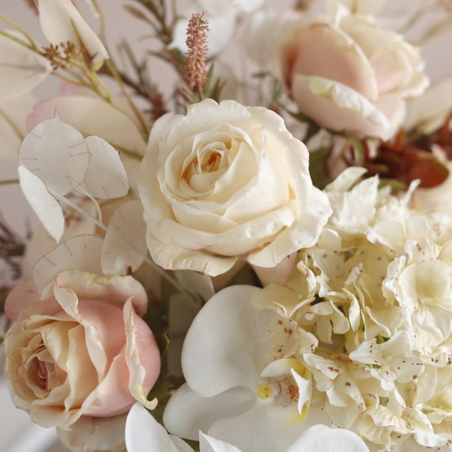 Autumn Rose Hydrangea Artificial Flower Bouquet White