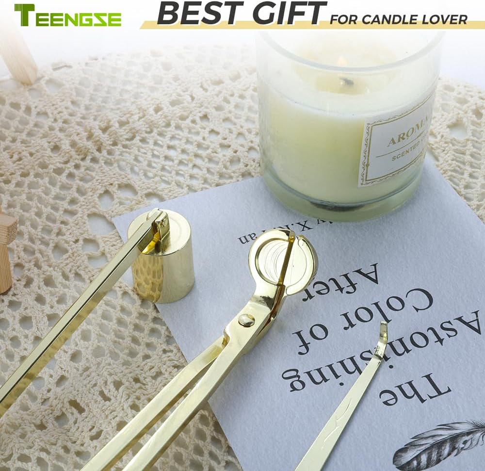 Gold 3 in 1 Candle Accessory Set