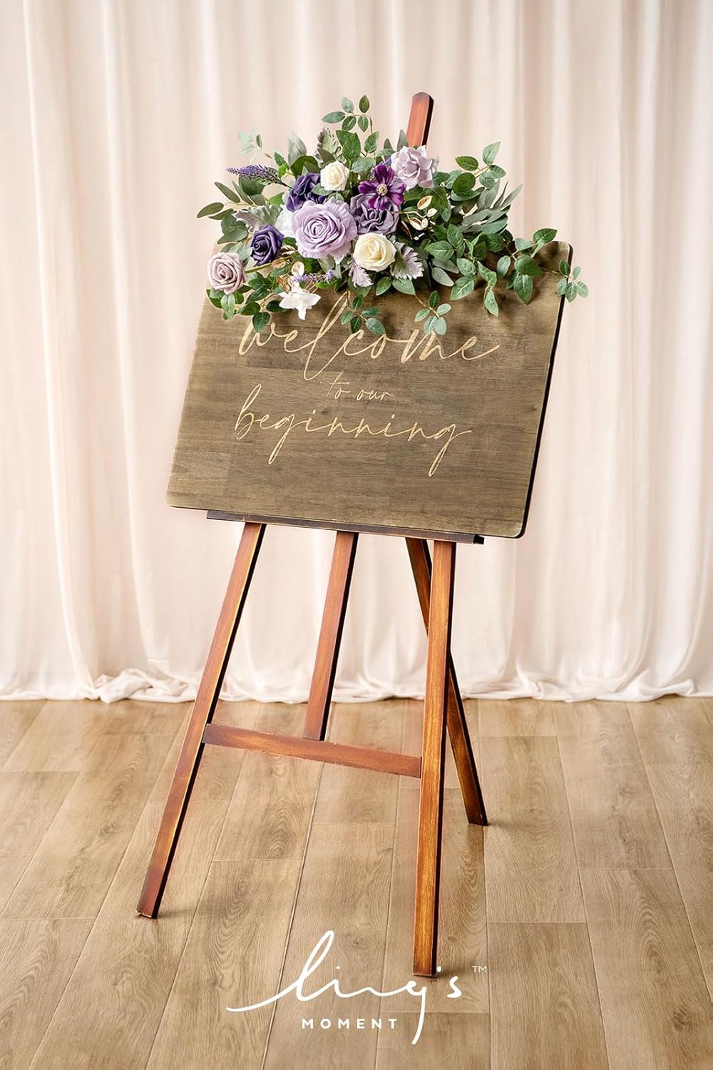Lings Moment Lilac Purple Gold Artificial Flower Swag