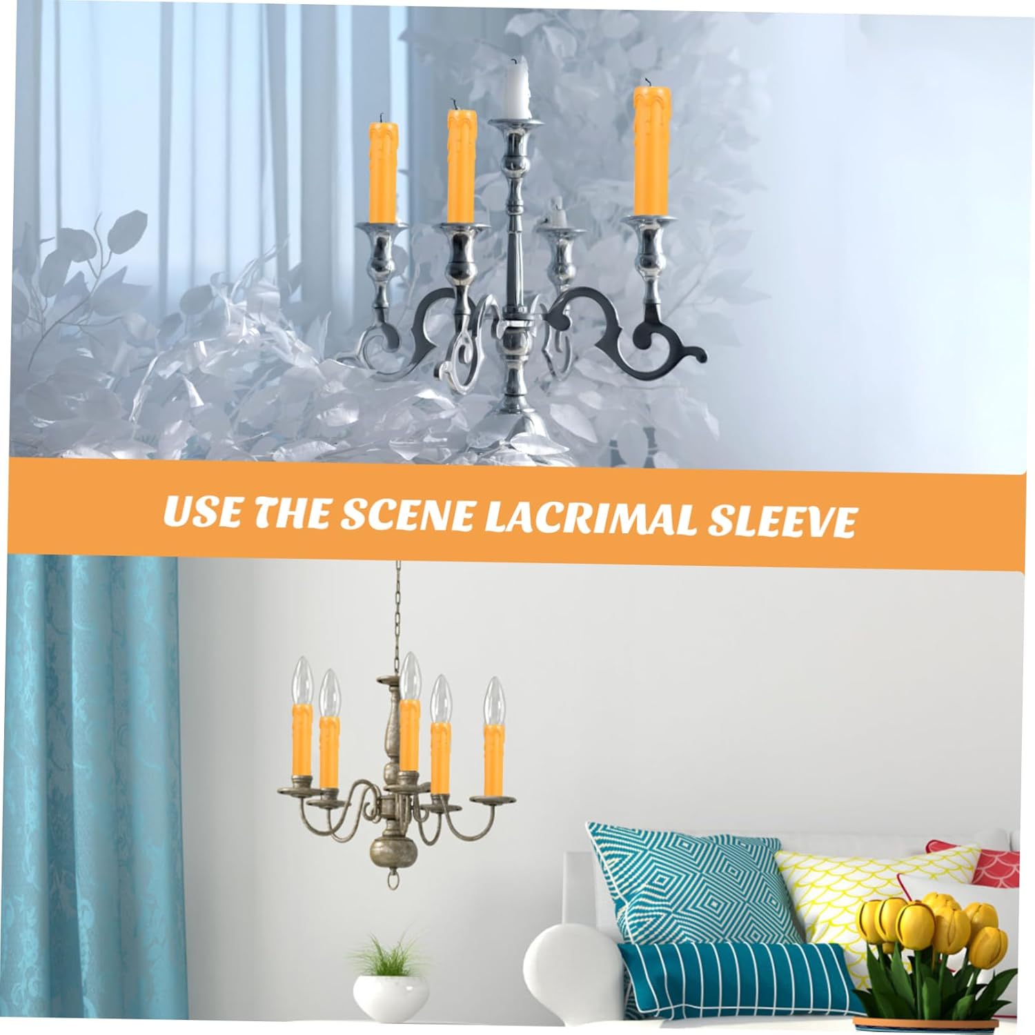 20pcs Lightweight Plastic Candle Sleeves with Drip Design for Home and Events